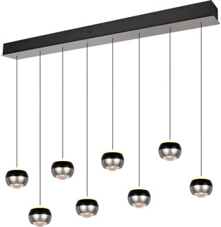 LED Hanglamp - Trio Select Orbit - 8 Lichtpunten van 8 Watt - Rechthoek - Dimbaar - Aanpasbare Lichtkleur - Hoogte Aanpasbaar zonder Contragewicht - Mat Nikkel - Metaal Zeer Warm Wit;Warm wit;Natuurlijk wit