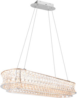 LED Hanglamp - Trio Select Zevion - 1 Lichtpunt van 52 Watt - Dimbaar - Aanpasbare Lichtkleur - Hoogte Aanpasbaar - IP20 - Chroom - Metaal Zeer Warm Wit;Warm wit;Natuurlijk wit