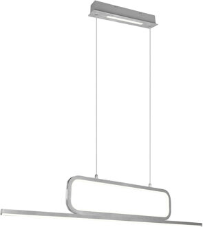 LED Hanglamp - Trion Akina - 38W - Warm Wit 3000K - Dimbaar - Rechthoek - Geborsteld Zilver - Aluminium Zilverkleurig