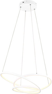 LED Hanglamp - Trion Alvin - 34W - Aanpasbare Kleur - Dimbaar - Rond - Mat Wit - Metaal Warm wit;Natuurlijk wit