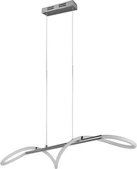 LED Hanglamp - Trion Argino - 28W - Natuurlijk Wit 4000K - Dimbaar - Chroom - Metaal Zilverkleurig