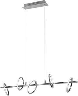 LED Hanglamp - Trion Arko - 4W - 5 Lichtpunten - Warm Wit 3000K - Rechthoek - Chroom - Metaal