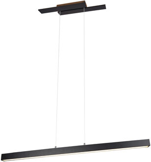 LED Hanglamp - Trion Balfy Up and Down - 44W - Warm Wit 3000K - Dimbaar - Rechthoek - Mat Zwart - Aluminium