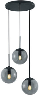 LED Hanglamp - Trion Balina - E14 Fitting - 3-lichts - Rond - Mat Antraciet - Aluminium Grijs
