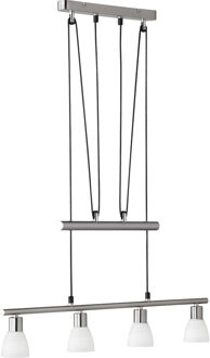 Led Hanglamp - Trion Caru - 12w - G9 Fitting - Warm Wit 3000k - Dimbaar - Rechthoek - Mat Nikkel - Aluminium Zilverkleurig