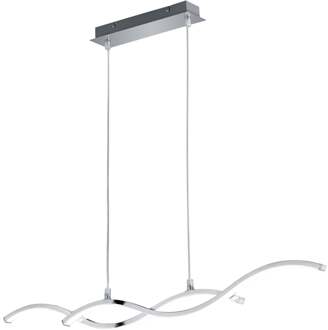 LED Hanglamp - Trion Cidoni - 25W - Warm Wit 3000K - Rechthoek - Mat Chroom - Aluminium Zilverkleurig