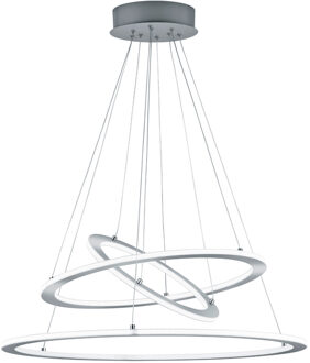 LED Hanglamp - Trion Duban - 75W - Warm Wit 3000K - Dimbaar - Rond - Mat Nikkel - Aluminium Zilverkleurig