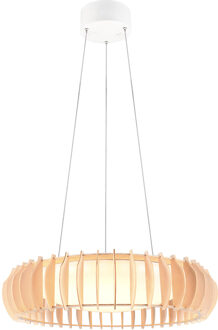 LED Hanglamp - Trion Emont - 40W - Aanpasbare Kleur - Dimbaar - Rond - Bruin Wit - Kunststof Helder/Koud wit;Warm wit;Natuurlijk wit