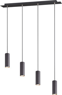 LED Hanglamp - Trion Mary - GU10 Fitting - 4-lichts - Rond - Mat Zwart Aluminium