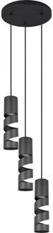 LED Hanglamp - Trion Meser - GU10 Fitting - 3-lichts - Rond - IP20 - Mat Zwart - Metaal