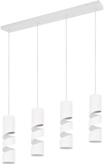 LED Hanglamp - Trion Meser - GU10 Fitting - 4-lichts - Rechthoek - IP20 - Mat Wit - Metaal
