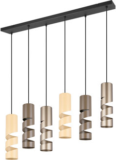 LED Hanglamp - Trion Meser - GU10 Fitting - 6-lichts - Rechthoek - IP20 - Meerkleurig - Metaal