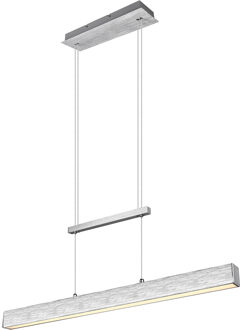 LED Hanglamp - Trion Parola Up and Down - 31W - Warm Wit 3000K - Dimbaar - Rechthoek - Mat Grijs - Aluminium Zilverkleurig