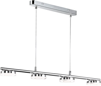 LED Hanglamp - Trion Renny - 16W - Warm Wit 3000K - Rechthoek - Glans Chroom - Aluminium Zilverkleurig