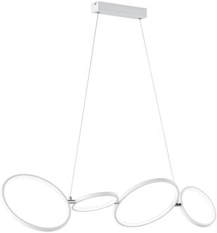 LED Hanglamp - Trion Rondy - 37W - Warm Wit 3000K - Dimbaar - Rechthoek - Mat Wit - Aluminium
