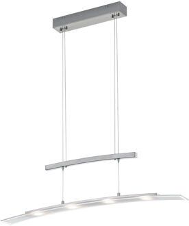 LED Hanglamp - Trion Somas - 16W - Aanpasbare Kleur - Dimbaar - Rechthoek - Mat Nikkel - Aluminium Zilverkleurig