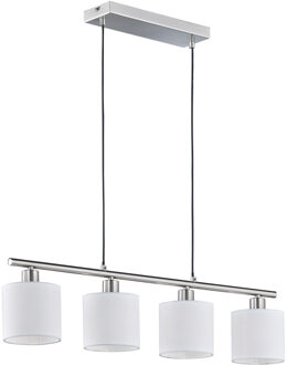 LED Hanglamp - Trion Torry - E14 Fitting - Rechthoek - Mat Nikkel - Aluminium Zilverkleurig