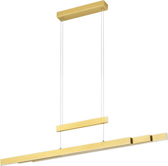 LED Hanglamp - Trion Trojan Up and Down - 54W - Aanpasbare Kleur - Rechthoek - Mat Goud - Aluminium Goudkleurig