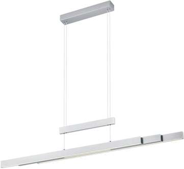 LED Hanglamp - Trion Trojan Up and Down - 54W - Aanpasbare Kleur - Rechthoek - Mat Nikkel - Aluminium Zilverkleurig