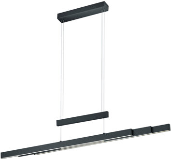 LED Hanglamp - Trion Trojan Up and Down - 54W - Aanpasbare Kleur - Rechthoek - Mat Zwart - Aluminium