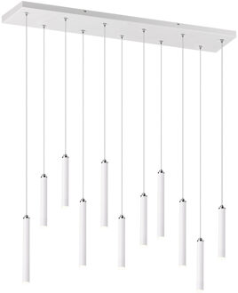 LED Hanglamp - Trion Tular - 22W - Warm Wit 3000K - Dimbaar - Rechthoek - Mat Wit - Aluminium