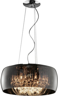LED Hanglamp - Trion Vapiro - G9 Fitting - 6-lichts - Rond - Mat Chroom - Glas Zilverkleurig