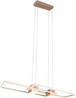 LED Hanglamp - Trion Zuru - 37W - Aanpasbare Kleur - Dimbaar - Rechthoek - Koffie - Aluminium Warm wit;Natuurlijk wit