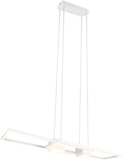 LED Hanglamp - Trion Zuru - 37W - Aanpasbare Kleur - Dimbaar - Rechthoek - Mat Wit- Aluminium Warm wit;Natuurlijk wit