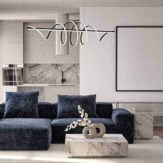 LED hanglamp Twist, kunststof zwart, 30 W, lengte 110 cm