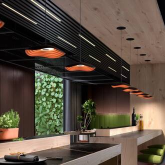 LED hanglamp Valentina S24, zwart/koper zwart, koper