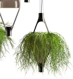 LED hanglamp Viceversa, glas grijs, 2-lamps zwart, rookgrijs