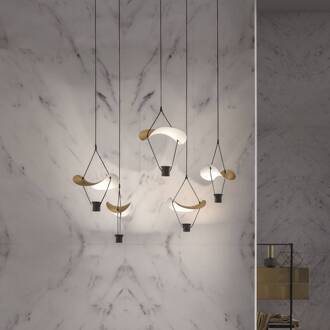LED hanglamp Vollee S1 P, 44cm, down, goud goud, wit, zwart