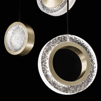 LED hanglamp Yo-Yo, 6-lamps, zwart/goud zwart, goud