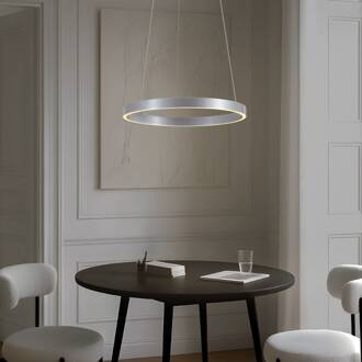 LED hanglamp Yonam, Ø 60 cm, 1-lamp, aluminium, CCT aluminiumkleurig, wit