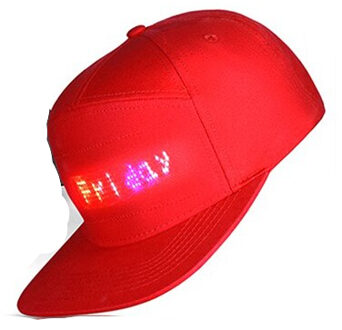 Led Hoed Voor Party Bluetooth Led Hoed Programmeerbare Scrolling Bericht Display Board Baseball Cap Self-Editing Cap rood