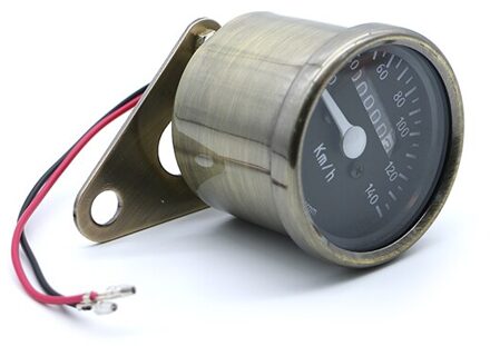 Led Hoogtepunt Backlight Brons Motorcycle Kilometerstand Km/H Snelheidsmeter Retro Toerenteller Voor Universal Motorcycle Retro Cafe Racer Speedometer bronzen