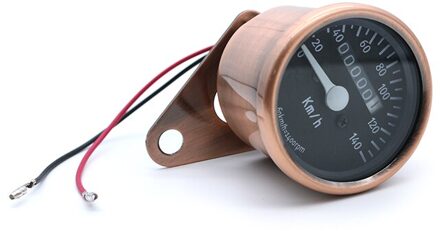 Led Hoogtepunt Backlight Brons Motorcycle Kilometerstand Km/H Snelheidsmeter Retro Toerenteller Voor Universal Motorcycle Retro Cafe Racer Speedometer messing