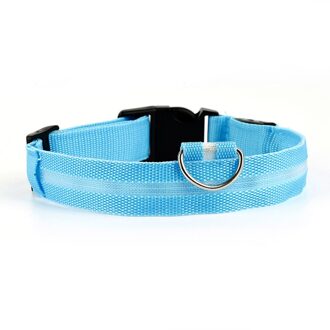 Led Huisdier Halsband Nacht Veiligheid Flashing Glow In The Dark Hondenriem, honden Lichtgevende Fluorescerende Halsbanden Dierbenodigdheden Anti-Verloren blauw
