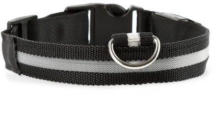 Led Huisdier Halsband Nacht Veiligheid Flashing Glow In The Dark Hondenriem, honden Lichtgevende Fluorescerende Halsbanden Dierbenodigdheden Anti-Verloren zwart