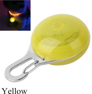 Led Huisdier Kraag Hanger Pet Hond Kat Puppy Veiligheid Lichtgevende Knipperende Kraag Hanger Drukknop Hangers Voor Night Walking geel