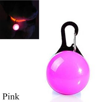 Led Huisdier Kraag Hanger Pet Hond Kat Puppy Veiligheid Lichtgevende Knipperende Kraag Hanger Drukknop Hangers Voor Night Walking Roze