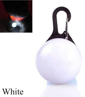 Led Huisdier Kraag Hanger Pet Hond Kat Puppy Veiligheid Lichtgevende Knipperende Kraag Hanger Drukknop Hangers Voor Night Walking wit