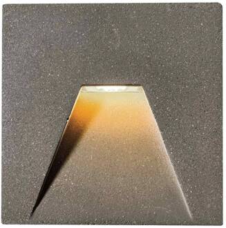 LED inbouw wandlamp Space, grijs, 10x10 cm