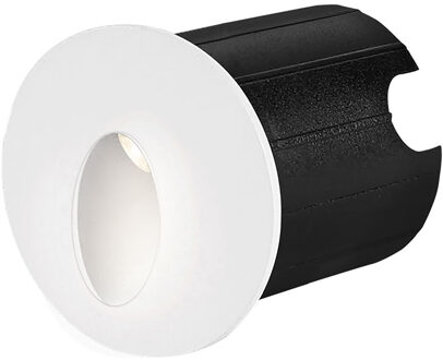 LED Inbouw Wandspot - Brinton Victo - 2W 240lm - 830 Warm Wit 3000K - IP65 - Rond - Wit