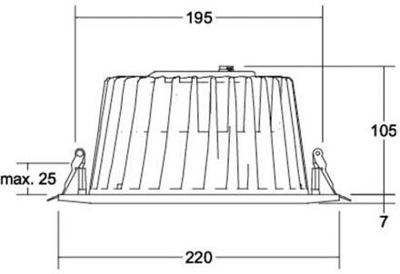 LED inbouwdownlight Lydon Maxi, aan/uit, 4.000 K wit
