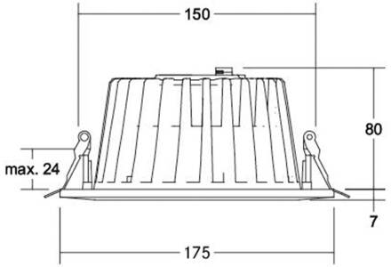 LED inbouwdownlight Lydon Midi, aan/uit, 4.000 K wit