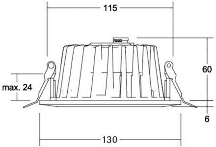 LED inbouwdownlight Lydon Mini, aan/uit, 3.000 K wit