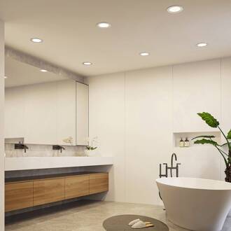 LED inbouwlamp Cadance, zilver, 17cm, set van 10, CCT zilver, wit