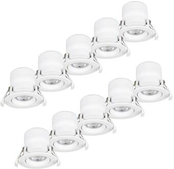 LED inbouwlamp Shima, wit, 7W, 3000K, 10st, dimbaar