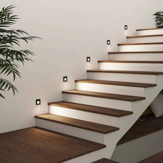 LED inbouwlamp Vexi, 7,8 cm x 7,8 cm, zwart, CCT